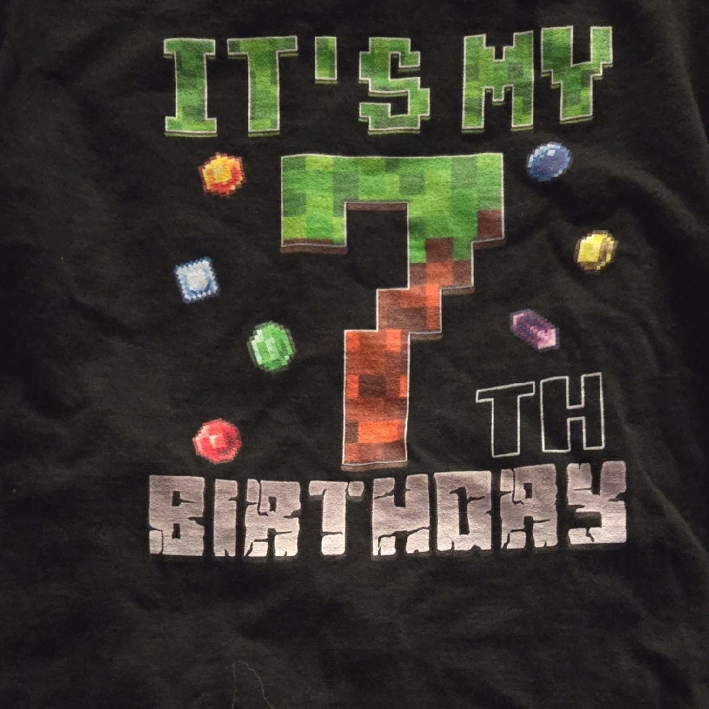 Black Birthday Graphic Kids Shirt